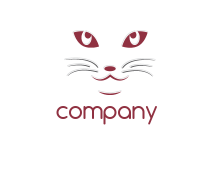 negative spacing cat face logo