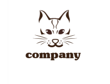 negative spacing cat face logo