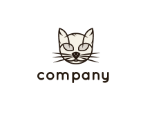 line art cat face logo
