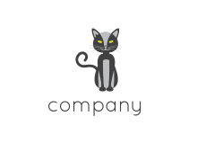 sitting cat animal logo