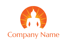 negative spacing buddha in circle logo