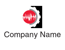 equalizer in circle negative spacing gear circle logo