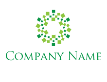 digital pixelated in circle logo