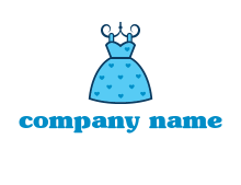 frock hanging on spiky hanger clothing logo