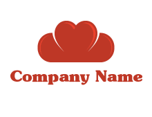 abstract heart in cloud logo