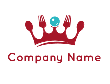 cutlery crown logo design generator