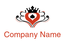 crown with spades and heart logo