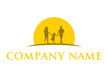 family silhouette having fun at sunset daycare logo