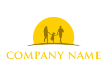 family enjoying the sun set logo