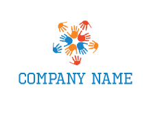 handprints in circle daycare logo