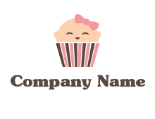 baby as cupcake with bow daycare logo