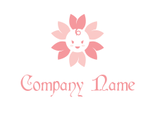 baby face in flower daycare logo