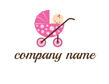 baby in stroller childcare logo