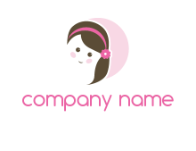 negative spacing of face with hair in circle daycare logo