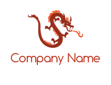 dragon breathing fire logo