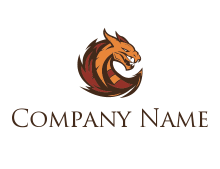 abstract dragon head swoosh logo