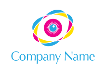 abstract colorful design forming eye logo