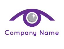 abstract circle with sparkle forming eye logo
