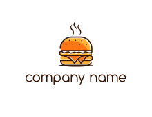 cheeseburger with steam food logo