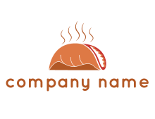 taco with steam food logo