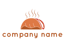 steam rising from taco for Mexican food logo