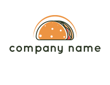 curved line above taco food logo