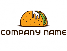 taco with dripping sauce food logo