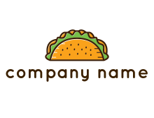 taco with lettuce food logo
