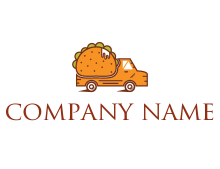 truck with taco behind it food logo
