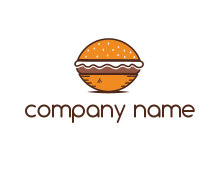 oval hamburger food logo