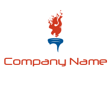 abstract torch with fire logo