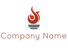 abstract fire on torch logo