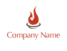 abstract flame on circle logo