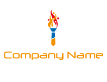 fire on torch looking like tie logo