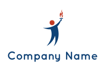 abstract person holding Olympic flame logo