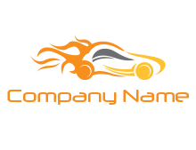 abstract car on fire logo