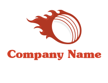 cricket ball fire sports logo