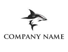 abstract negative spacing shark logo