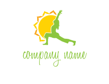 sun with girl doing yoga fitness logo