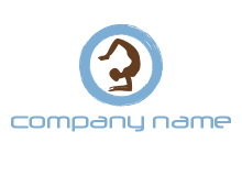 yoga pose in circle fitness logo