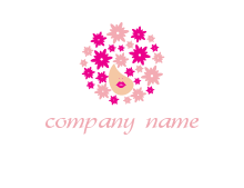 flowers forming Afro hair on woman logo