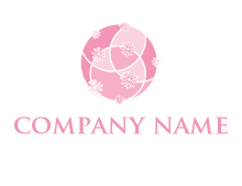abstract circle art with flowers logo