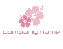pink flowers with stem logo
