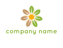 leaves and rotten leaves forming flower logo