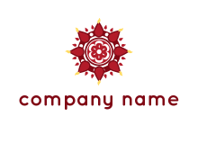 rotating ornamental petal forming flower logo