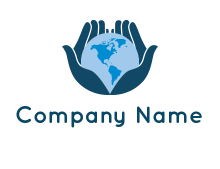 hands holding globe logo