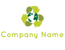 recycling arrows around globe logo