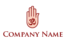 sanskrit written on hand logo