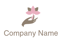 hand holding a water lily logo