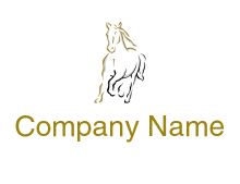 outline of running horse logo
